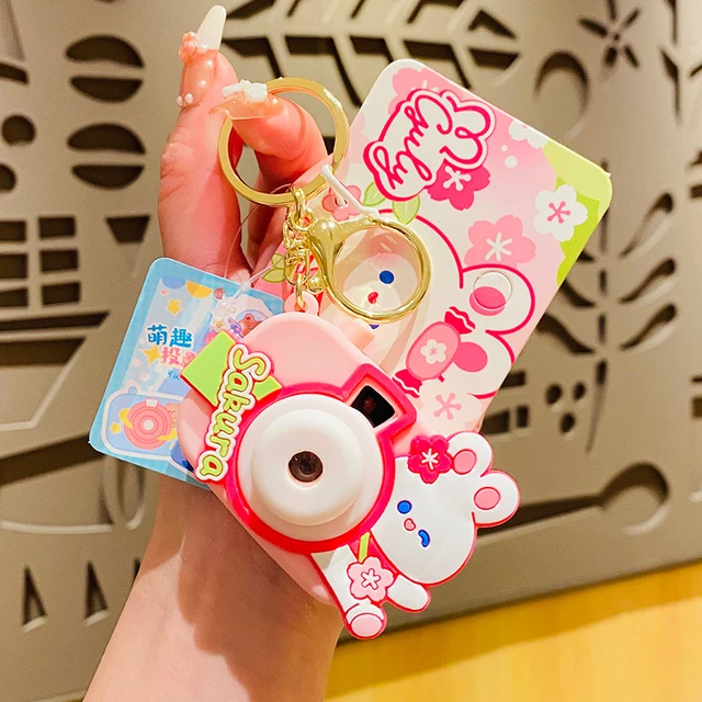 Cartoon Cherry Blossom Rabbit Camera Keychain For Women Creative Sakura  Bunny Memory Camera Car Key Chain Bag Charm Keyring Gift - AliExpress