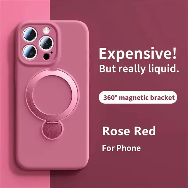 아이폰 17 에어 16 14 15 프로 맥스용 마그네틱 액상 실리콘 휴대폰 케이스, 마그세이프 충격 방지 무광 커버