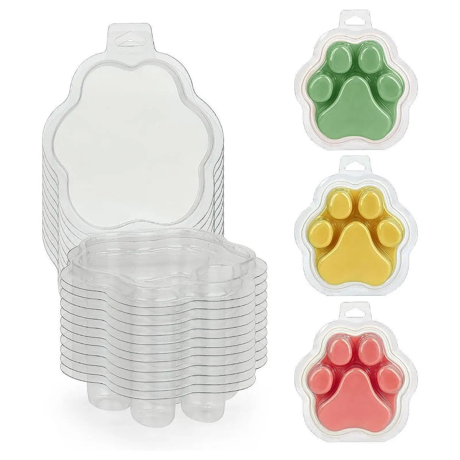 10x Wax Melt Models Crafts Sturdy Containers Cat Claw Shaped DIY Practical Supplies Clear Empty Cube Tray Candle Making