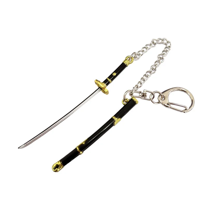 20 Styles Roronoa Zoro Swords Keychain For Men Metal Weapon Model 9cm Anime Scabbard Sabre Snow Knife Key Chain Katana Gifts Toy 5