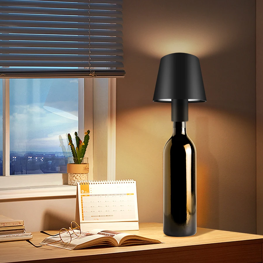 Table Lamp Rechargeable LED Wine Bottle Table Lamp Smooth Surface Desk Lamp for Bar Cafe Atmosphere Night Decoration 3 Color Adjustable table lamp led night lamp bottle lamp