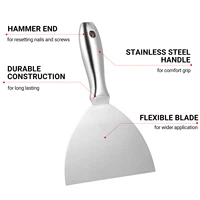 Putty Knife Set 1.5/2/3/4/5/6/8 inch Scraper Spackle Knife Paint Scraper Polished All-Stainless Steel Scraper Tool For Repairing 2