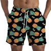Hawaiian Vacation Beach Shorts For Men Casual Street Short Pants 3D Printed Fruits Pineapple Board Shorts Swimsuit Swim Trunks 2