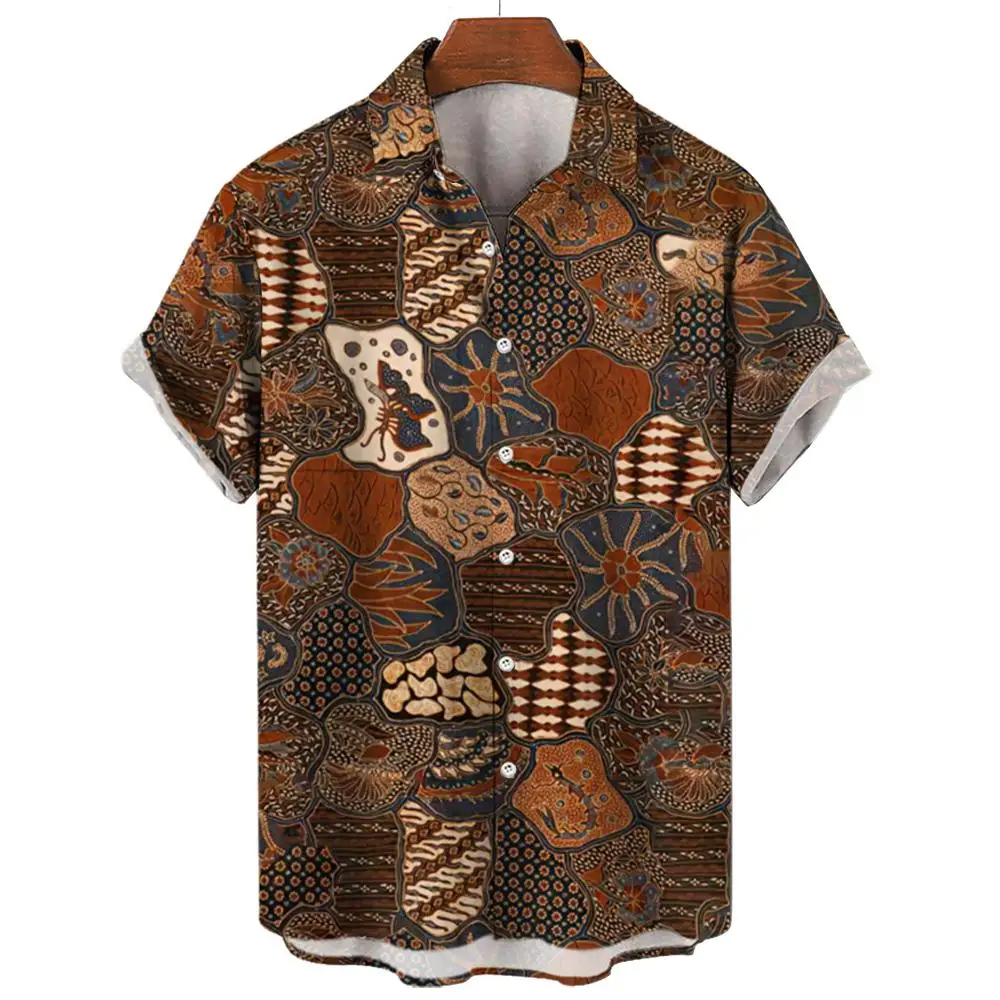 Irdatlan retro men's virágos hawai Társas Ing muszlin 3d nyomtatás part harajuku mens Megmunkalás camisas casuais Blúz Férfi Tervező