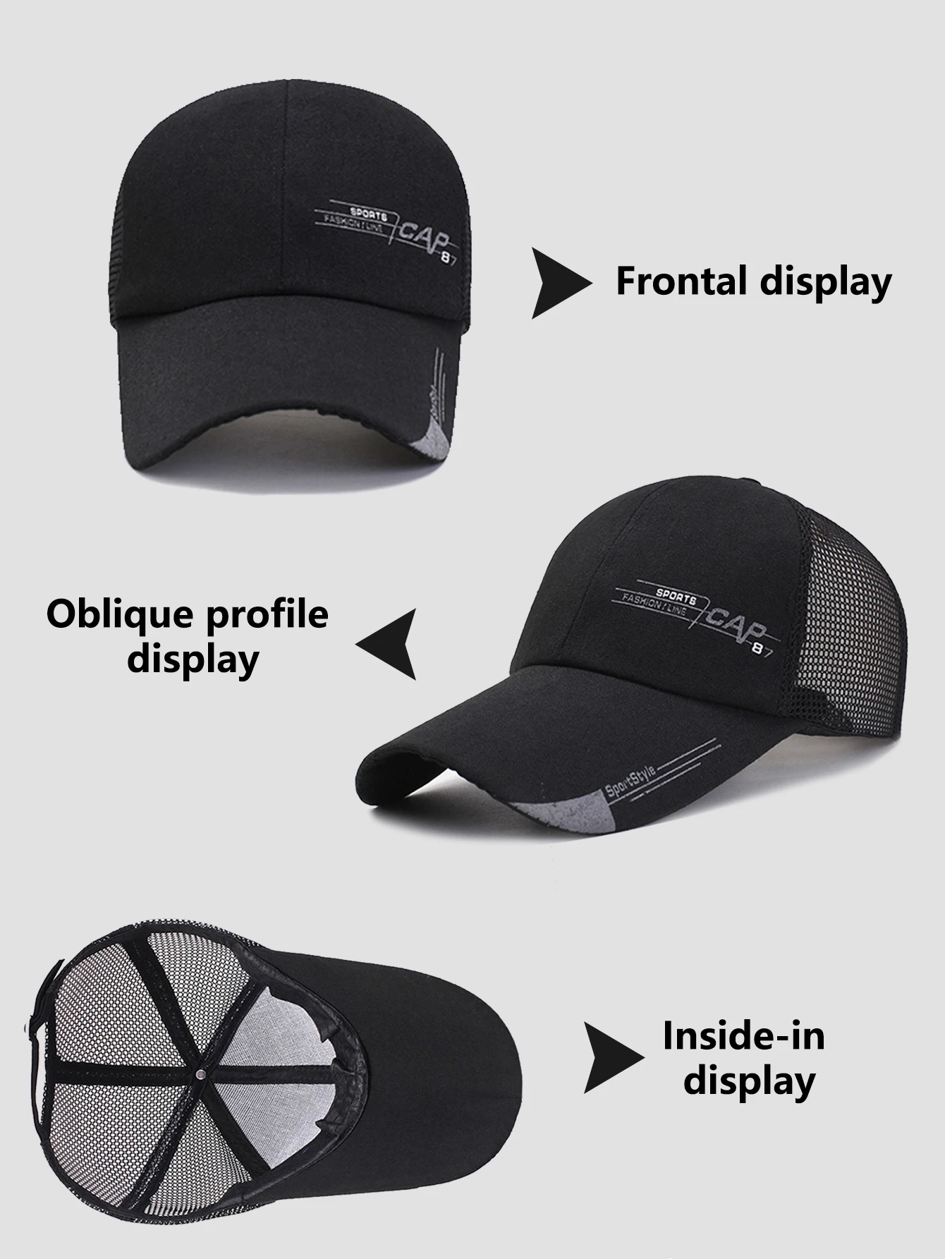 Unisex Letter Embroidered Baseball Net Cap Spring and Summer Outdoor Casual Cap Adjustable Sunscreen Cap