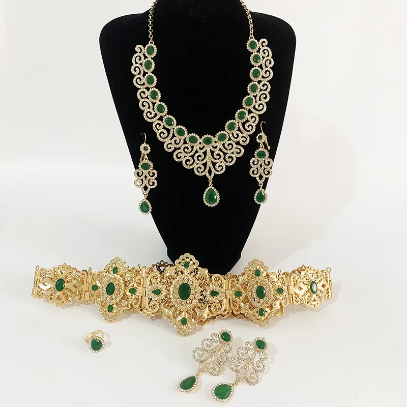 Gold Pated Wedding Jewelry Set Moroccan 