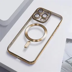 Deluxe Transparent Magnetic Protective Phone Case with Magsafe Compatibility - iPhone 18 Pro Max (Gold)