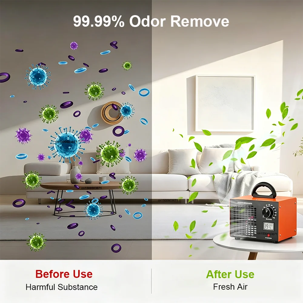 Ozone Generator 60000mg/h Ozone Machine Portable Air Purifier Remove Formaldehyde Ozonizer for Garages Kitchen Odours Pet Room 3