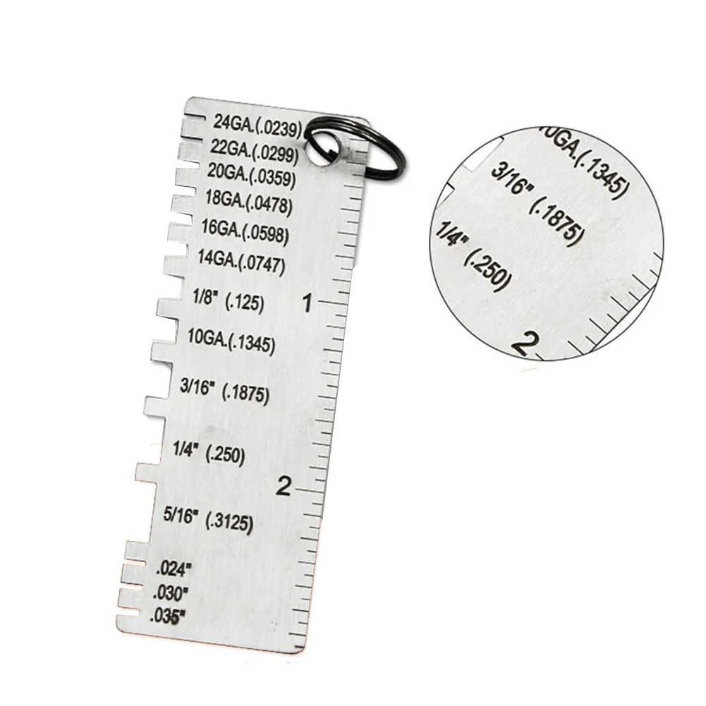 Stainless Steel Gauges Single Sided Material Wire Gauges Portable Welding With Keychain