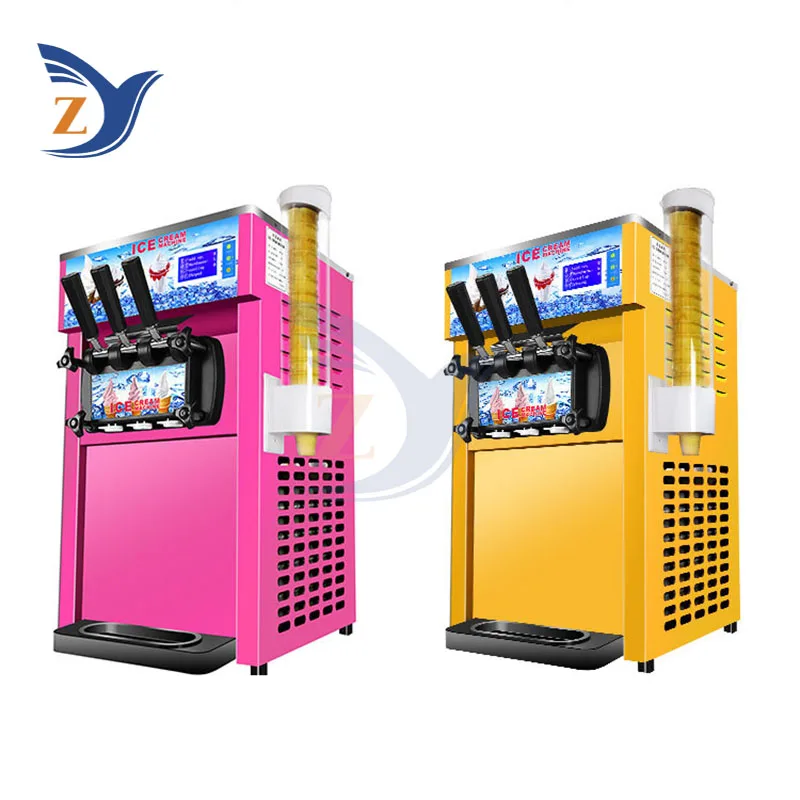 Ice Cream Making Machine ZY-168 Stainless Steel Small 1200W Table Type Automatic Commercial Double Storage Cylinder Equipment 5