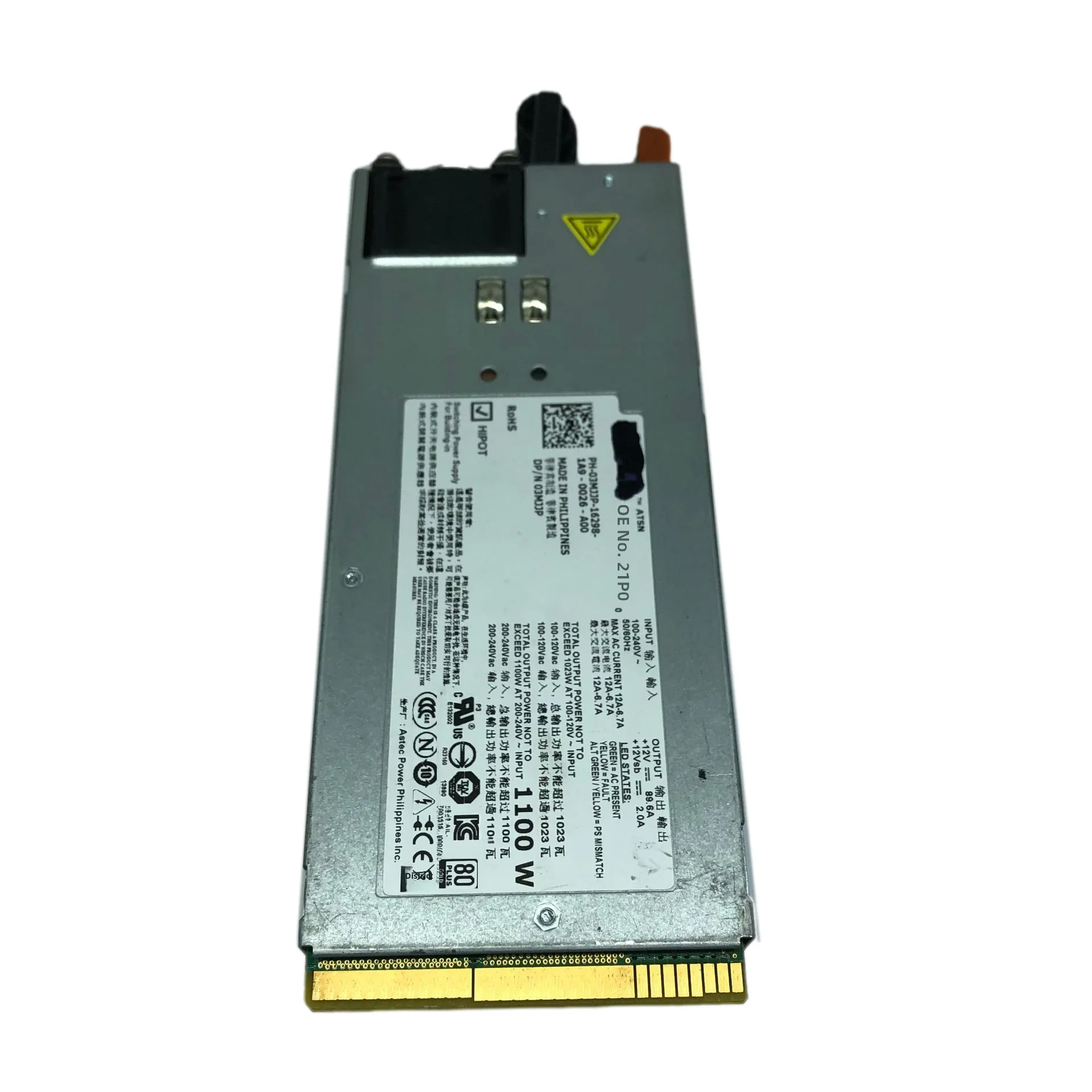 Dell 서버 전원 공급 장치 스위칭, 분해 전원 공급 장치, R910, T710, 1100w, 7001515-j100, 3mjjp, Tcvrr