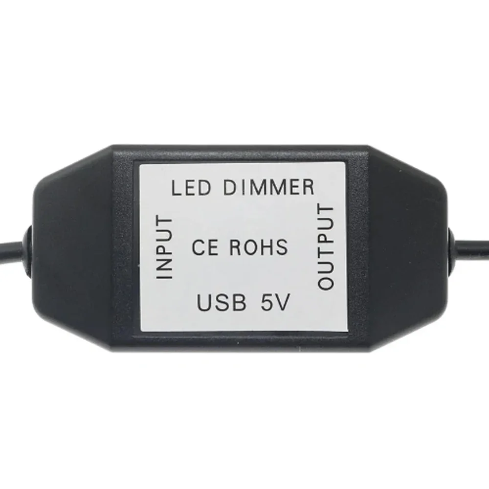 LED 노브 조광기 스위치, USB 암-수 익스텐션 코드, 회전식 ON OFF 컨트롤러, LED 스트립 조명용 화이트 블랙, 5V DC