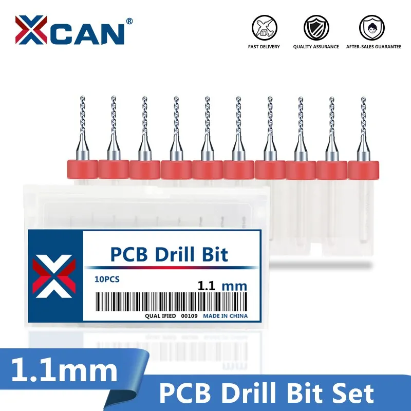 XCAN PCB Drill Bit Set 1.1mm Micro Drill Bits 3.175mm Shank PCB Print Circuit Board Carbide Drill CNC Drilling Bit Set xcan pcb drill bit set 1 1mm micro drill bits 3 175mm shank pcb print circuit board carbide drill cnc drilling bit set