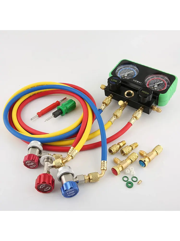 Howhi Kit Tubo Manometro Collettore Di Pressione Per R134A R22 R410 Refrigerante Auto Aria Condizionata Con Contenitore