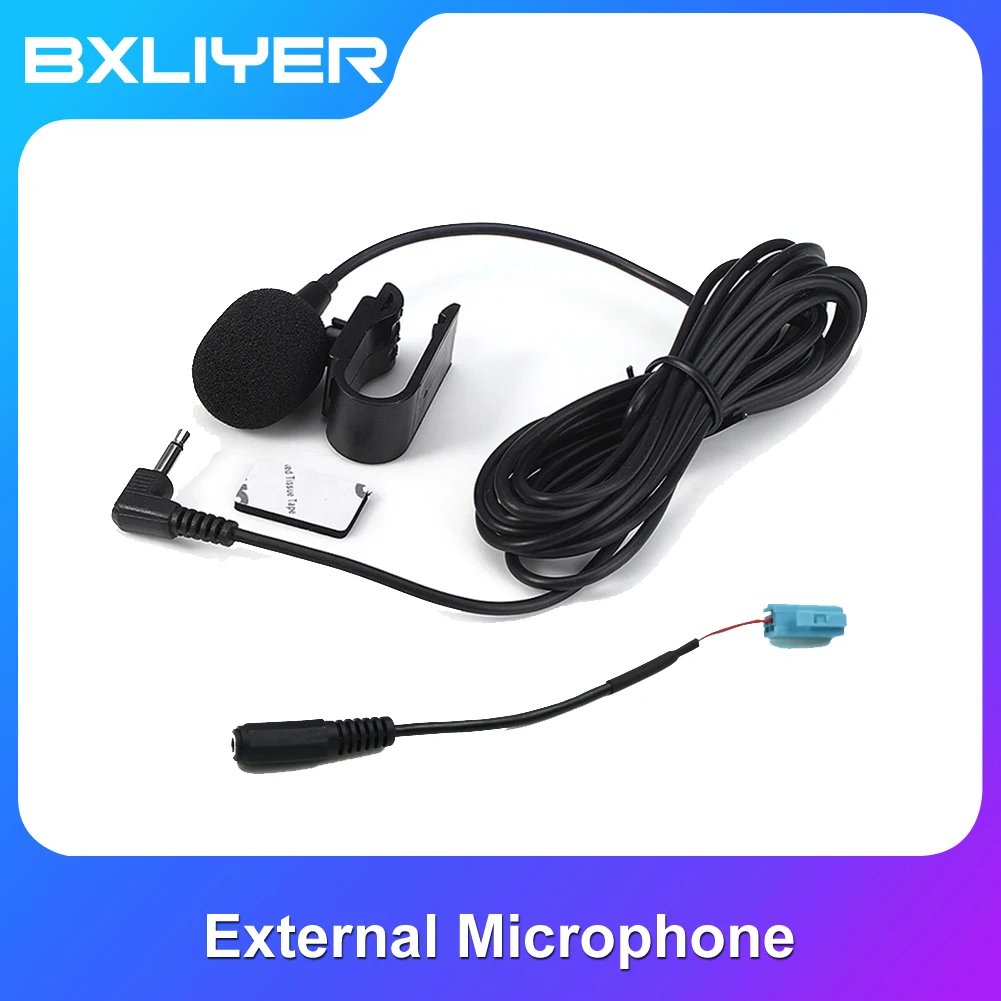 

BXLIYER Special Car Audio Microphone 3.5mm Jack Plug Stereo Mic Mini Wired External Car Microphone For Auto DVD 3meters Long