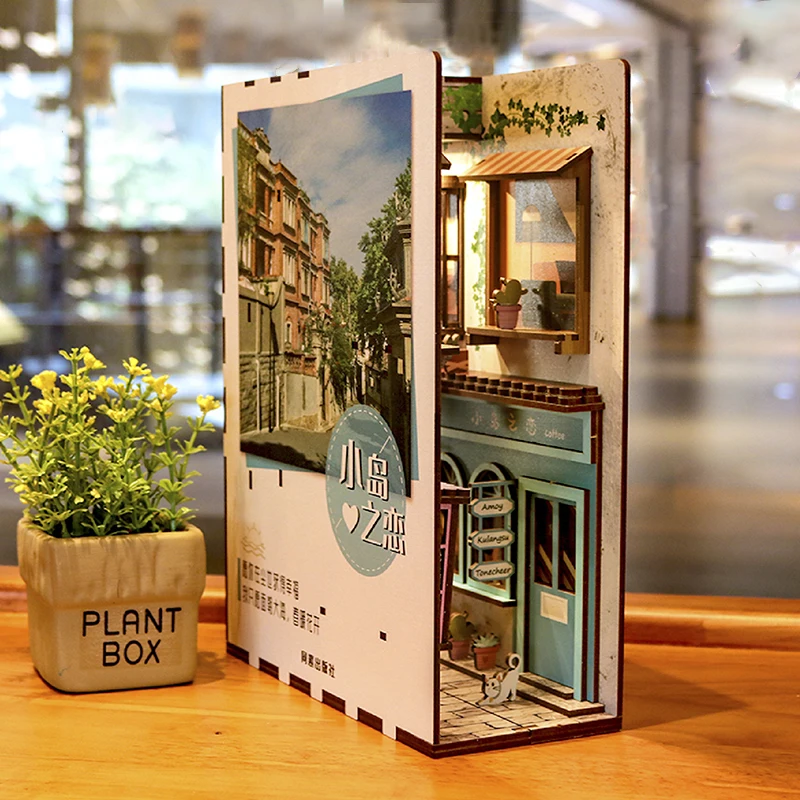 Kit De Coin De Livre À Faire Soi-même, Maison De Poupée Miniature, Puzzle  3D En Bois, Serre-livres Pour Décoration D'étagère, Petite Maison Modèle