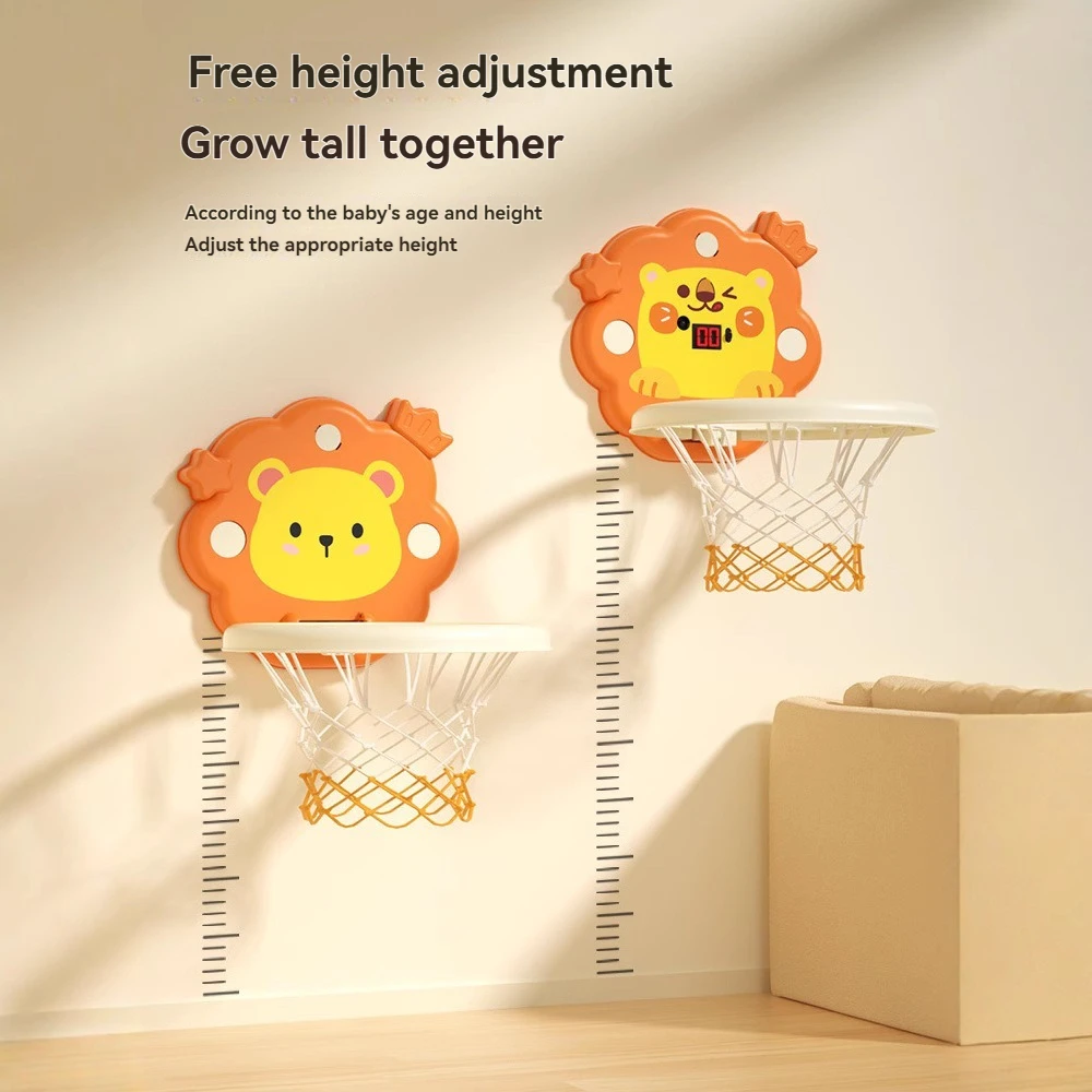 Hanging Children Basketball Hoop with Ball Pump Outdoor Indoor Sports Goal Play Game Suction Cup Adhesive Wall Stand Boys Gifts