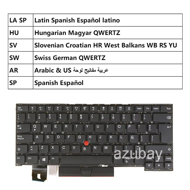 Teclado para Lenovo Thinkpad Lenovo Thinkpad T490s T495s x1 Extreme Gen p1 Gen Gen Suíço Espanhol Checo Suíço