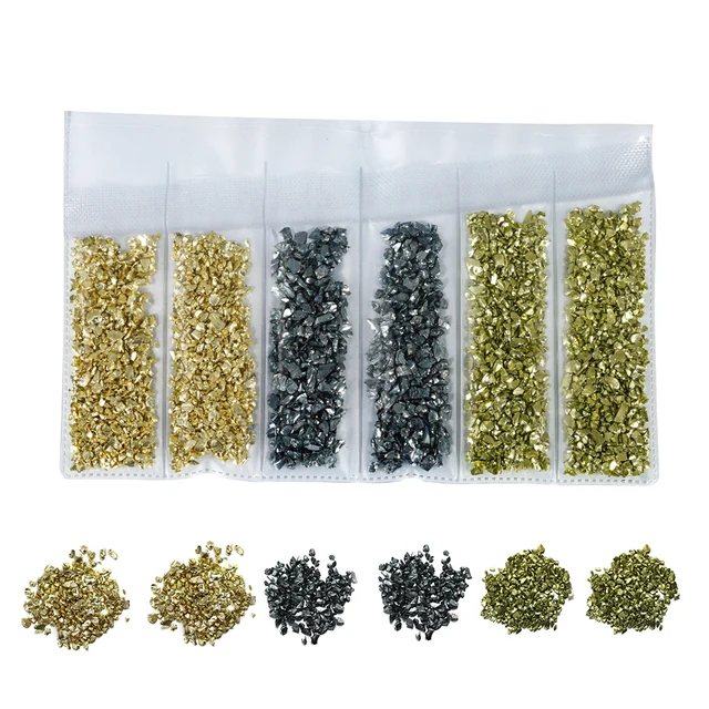 20/50g Glass Metal Crushed Stone Filler DIY Table Decoration Cake Fruit Coaster Filling Decorative Crystal For Epoxy Resin Mold Set 14