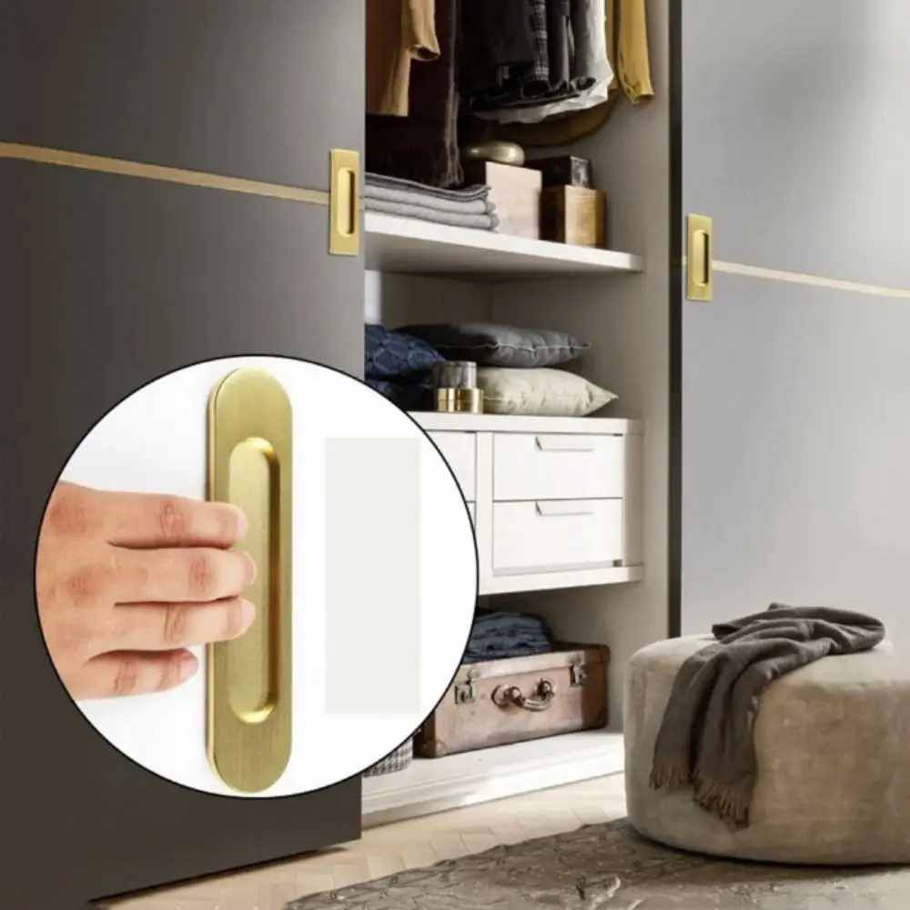 Double-sided Self-adhesive Aluminum Alloy Glass Door Knob No Drilling Sliding Door Handle Window door handles