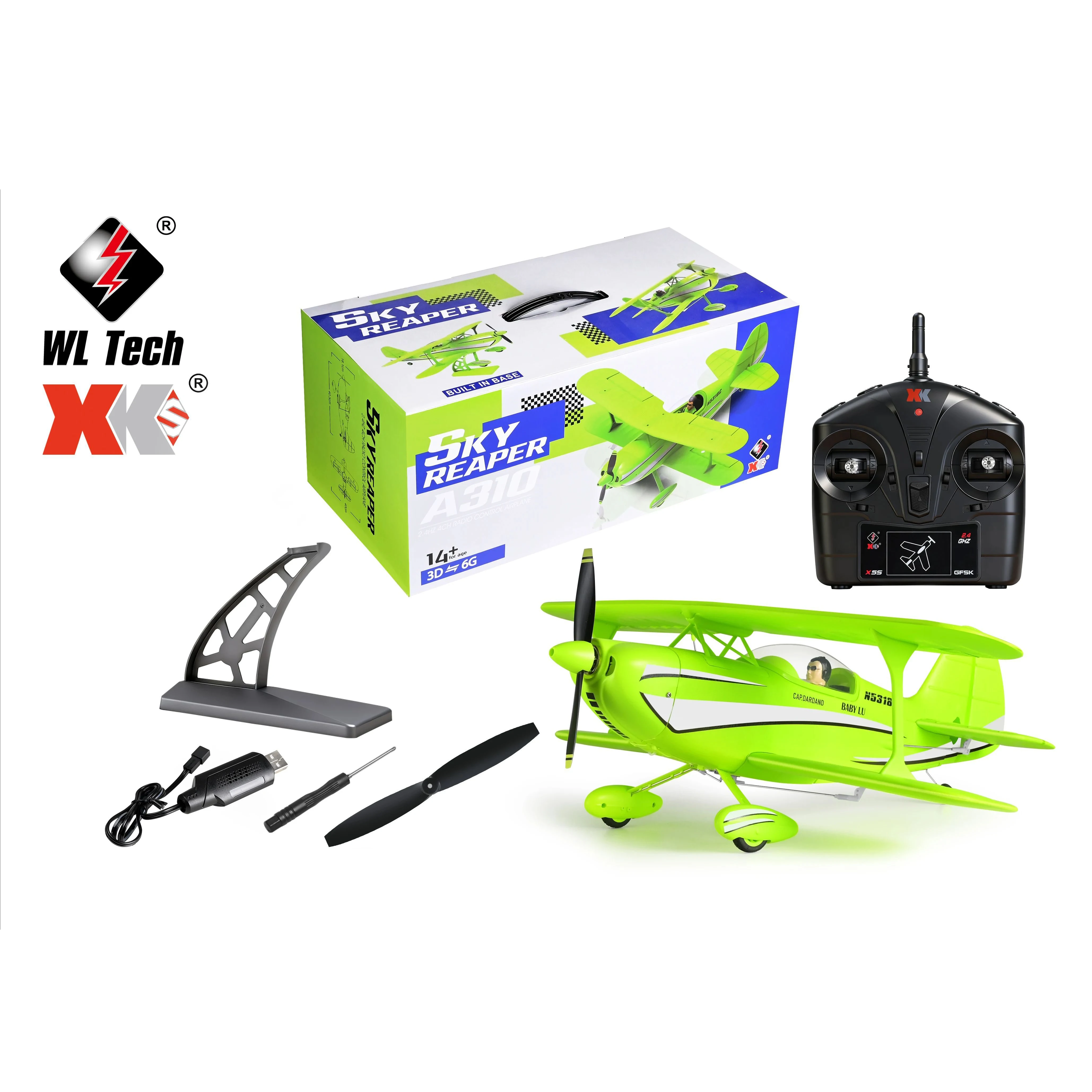 Avion RC Fighter Jet 2.4GHz 6 axes Gyro EDF avec Lumière LED