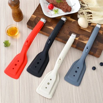 2 in 1 Non-Stick Silicone Grip Flip Tongs Egg Spatula Tongs Steak Spatula Tongs Clamp Pancake Fried Turners Kitchen Accessories