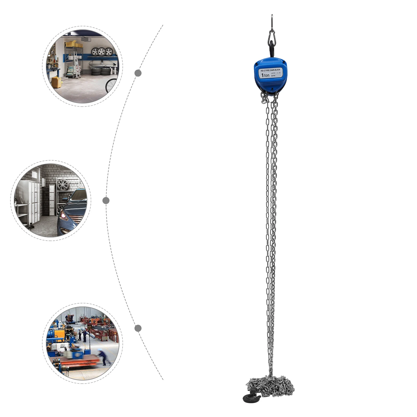 Polipasto De Cadena Manual VEVOR 3 Toneladas - Gancho Giratorio 360°, Altura 2,8 M - Para Garaje, Taller, Almacén