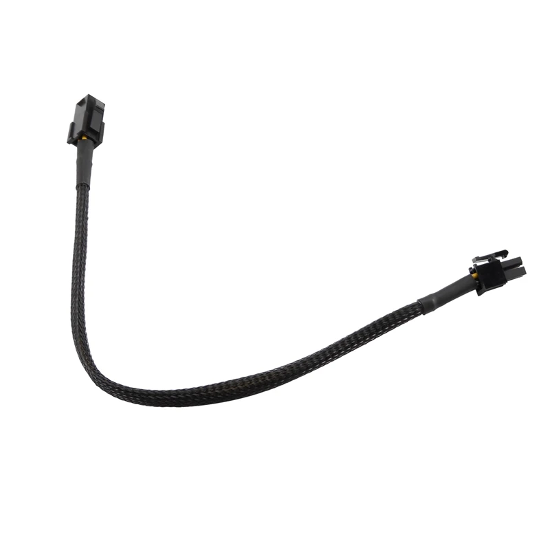 Sleeved ATX 4 Pin P4 Male to ATX P4 Female CPU Power Extension Cable Black 2