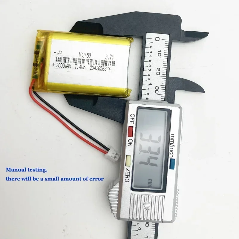 103450 Batteria Lipo ai polimeri di lio ricaricabile da 3,7 V 2000 mAh per MP4 DVD DVR LED MP5 GPS Auricolare Bluetooth Altoparlante Massaggiatore  44