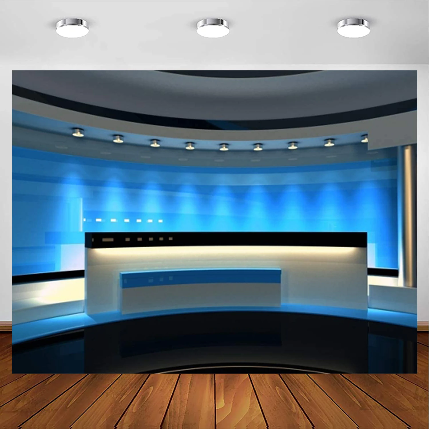 News Broadcast Hall Photography Backdrop Recetation Desk Modern Office  Program Record Front Table TV Show Photo Background| | - AliExpress