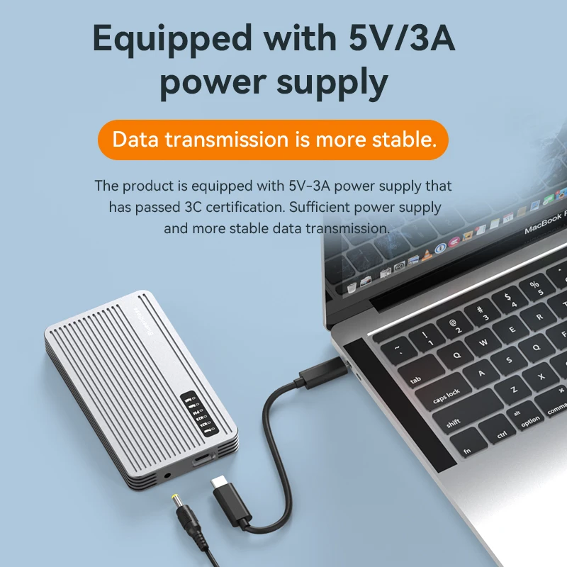 Blueendless 2 Bay RAID M.2 SATA M.2 NVME SSD Enclosure Aluminum Dual Bay NVMe RAID SSD Case Support Max 16TB RAID0/1/PM Mode Ssd Enclosure Hard Drive Enclosure
