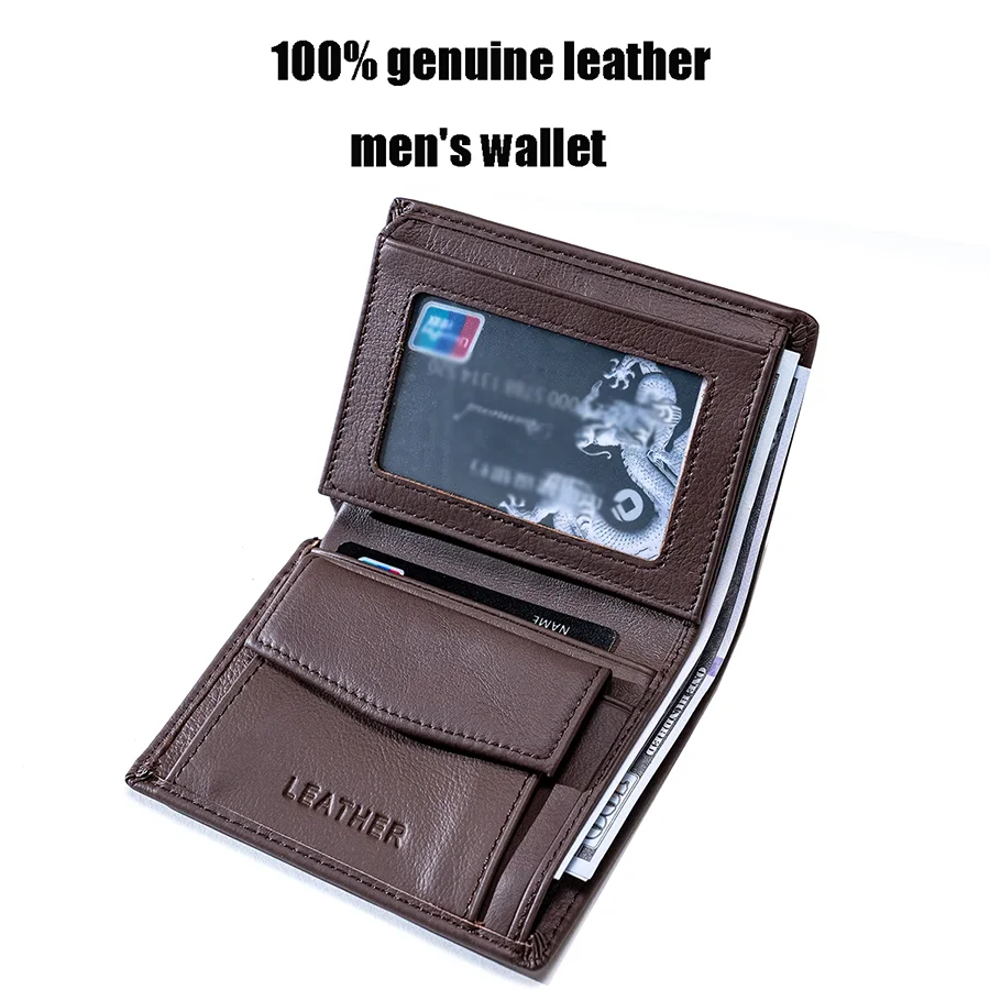 Portafoglio Da Uomo Portafogli In Vera Pelle Per Uomo Portamonete RFID In Pelle Di Mucca Mini Portafoglio Porta Carte Di Credo Portamonete