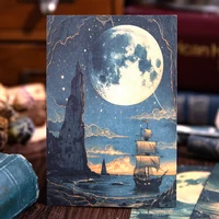 Journal GO 30pcs Moon Theme Material Paper Scrapbooking Photo Frame Moonlight Journal Material Decorative Background Paper 1