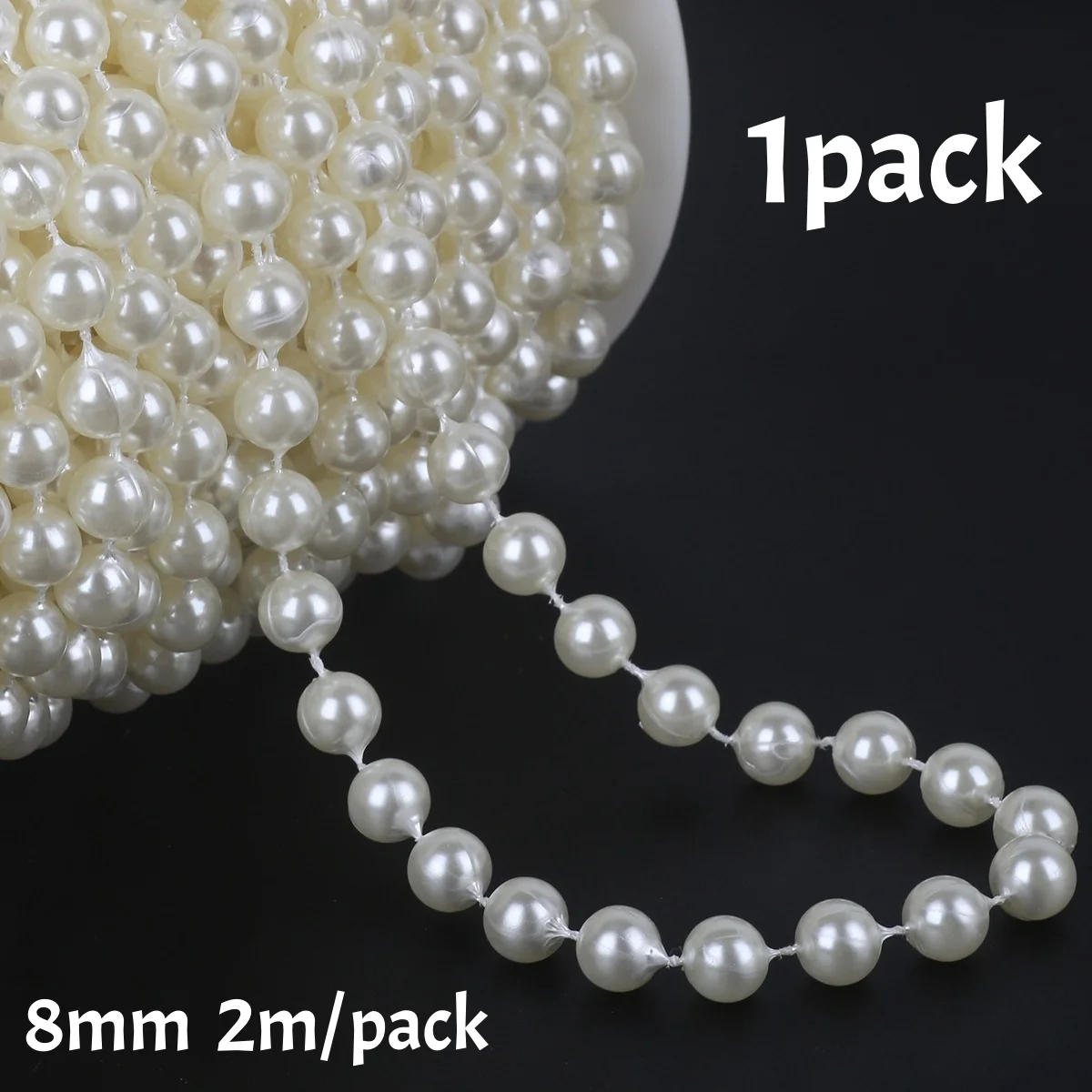4/8mm Künstliche Perle Perlen Girlande ABS Elegante Blumen String Perlen DIY Hochzeit Party Weihnachten Baum Dekoration – Detail 2