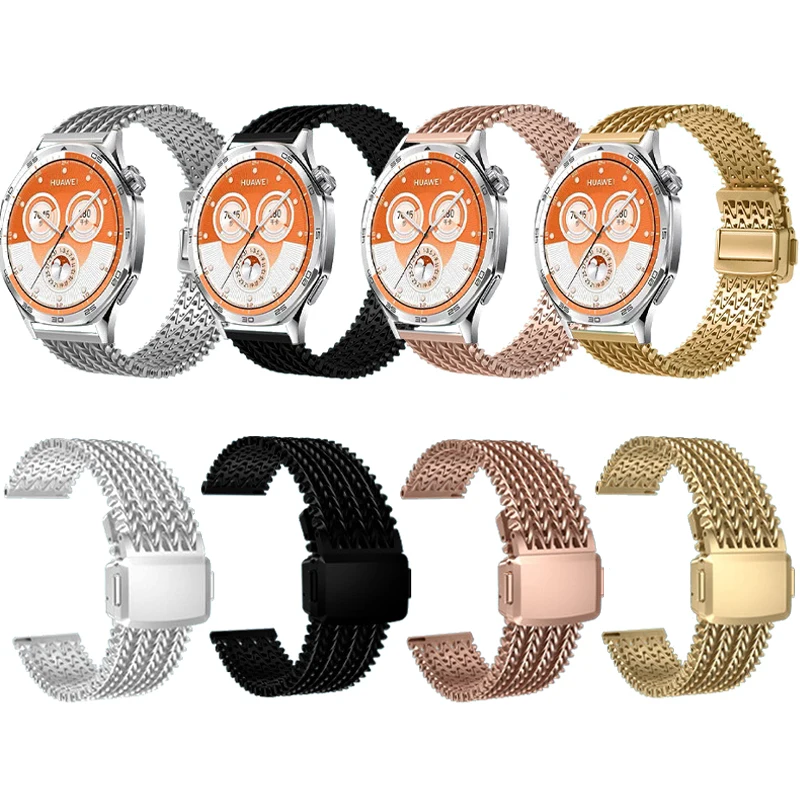 Universal 22mm Magnetic Milanese Metal Watchband Strap