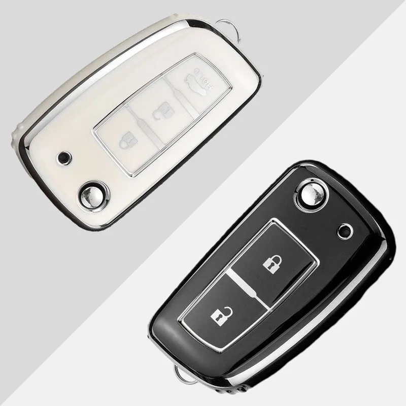 Custodia In Silicone TPU Per Chiave Auto Nissan: Cover Protettiva Per Qashqai J11, X-Trail, Juke, Micra, Murano, Tiida, Maxima, Altima, Pulsar (grigia, 2 Pulsanti)