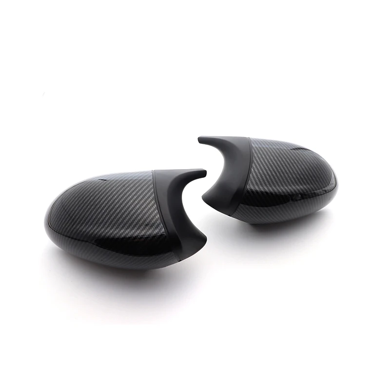 Carbon Fiber Pattern Black Side Mirror Cover Caps - M Look Car Accessories