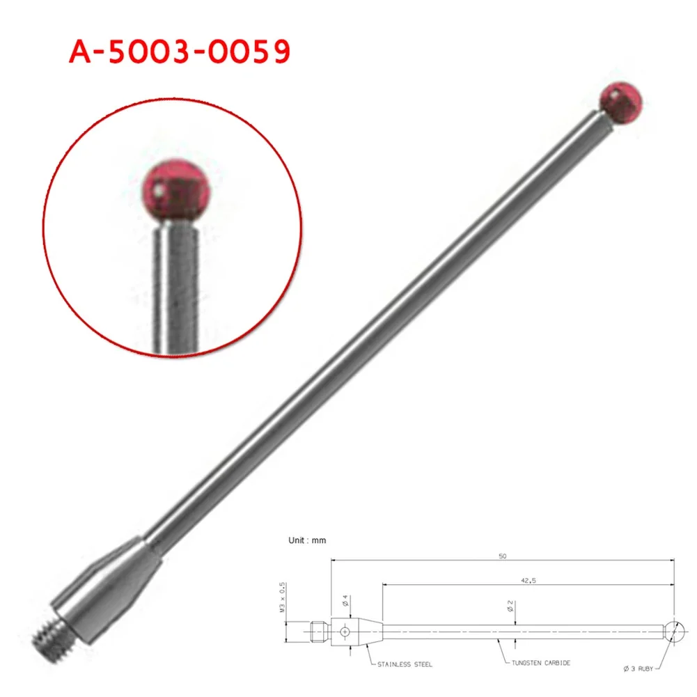 최신 터치 프로브 CNC 스타일러스 스레드 팁 도구, 터치 볼 CMM 긴 M3 부품, A-5003-0059 프로브 A-5003-0059