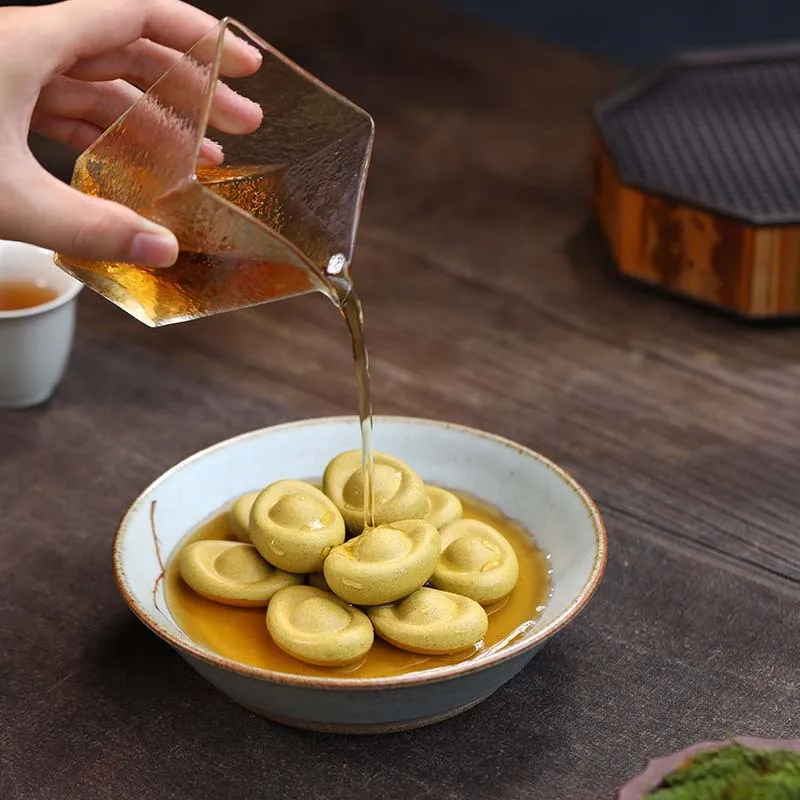 차 액세서리 원보 소형 장식품 창의적인 수제 차 세트 차놀이 휴대용 액세서리 장식 공예품