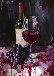 Elegant Red Wine Pour Canvas Art for Modern Kitchen and Dining Decor (DM100 - 5)