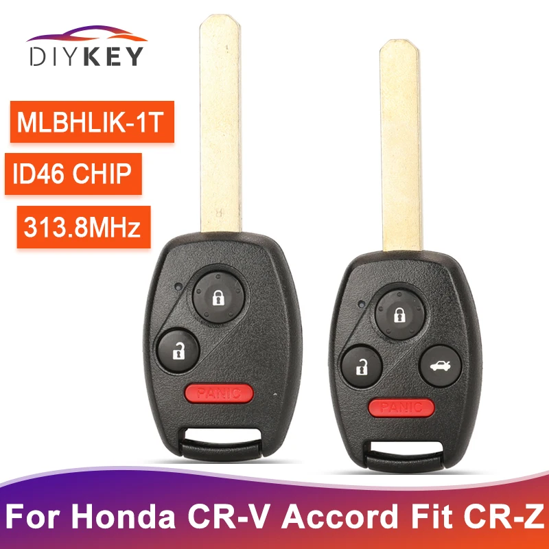 313.8MHz Remote Key Fob For Honda CR-V Accord 2008 2009 2010 2011 2012 Fit  CR-Z MLBHLIK-1T ID46 Chip Buttons Car Key Fob AliExpress Mobile