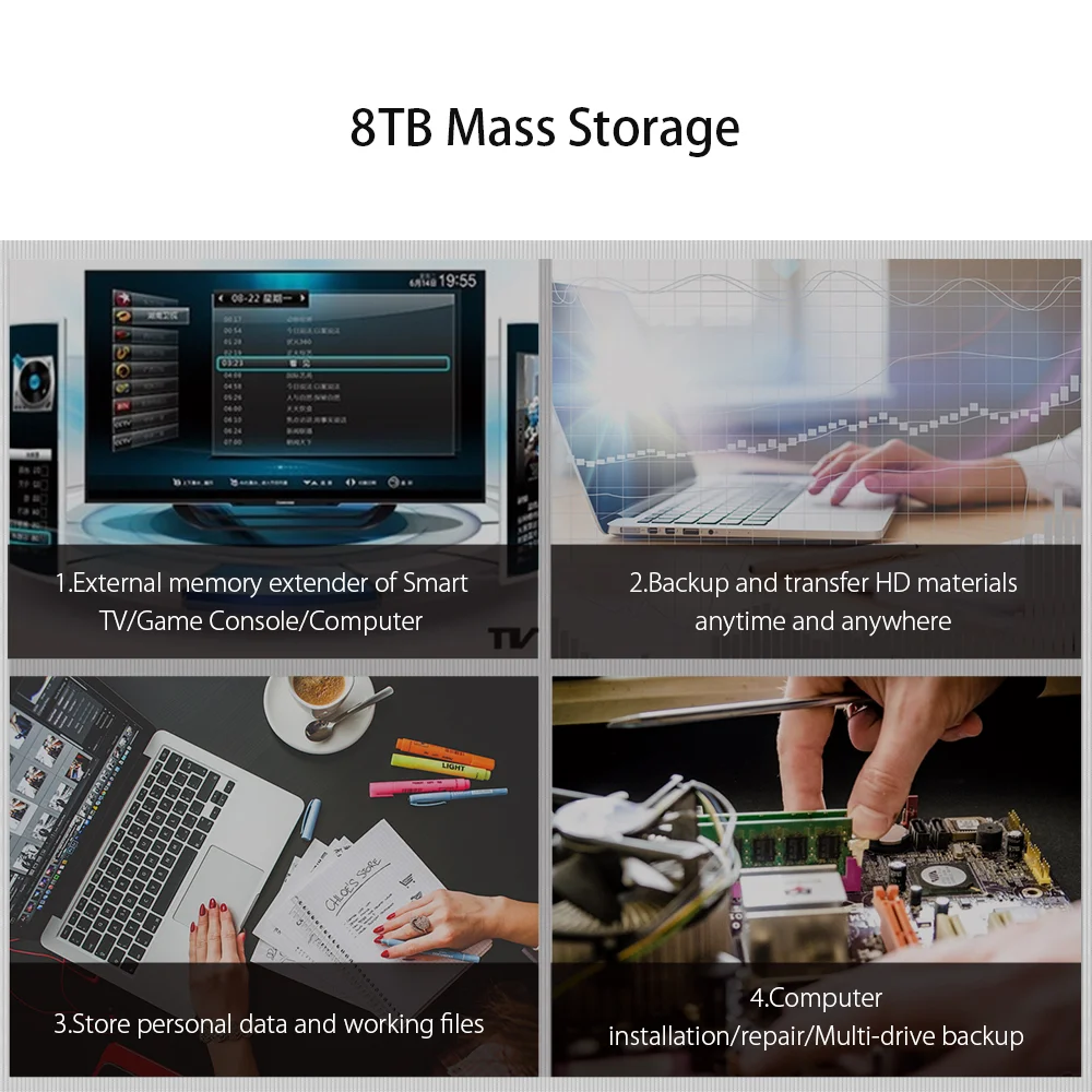 오리코 2.5/3.5인치 HDD 케이스 투명 SATA to USB 3.0 어댑터 외장 하드 드라이브 케이스 (2.5인치, 3.5인치 SSD 디스크 HDD 박스용)