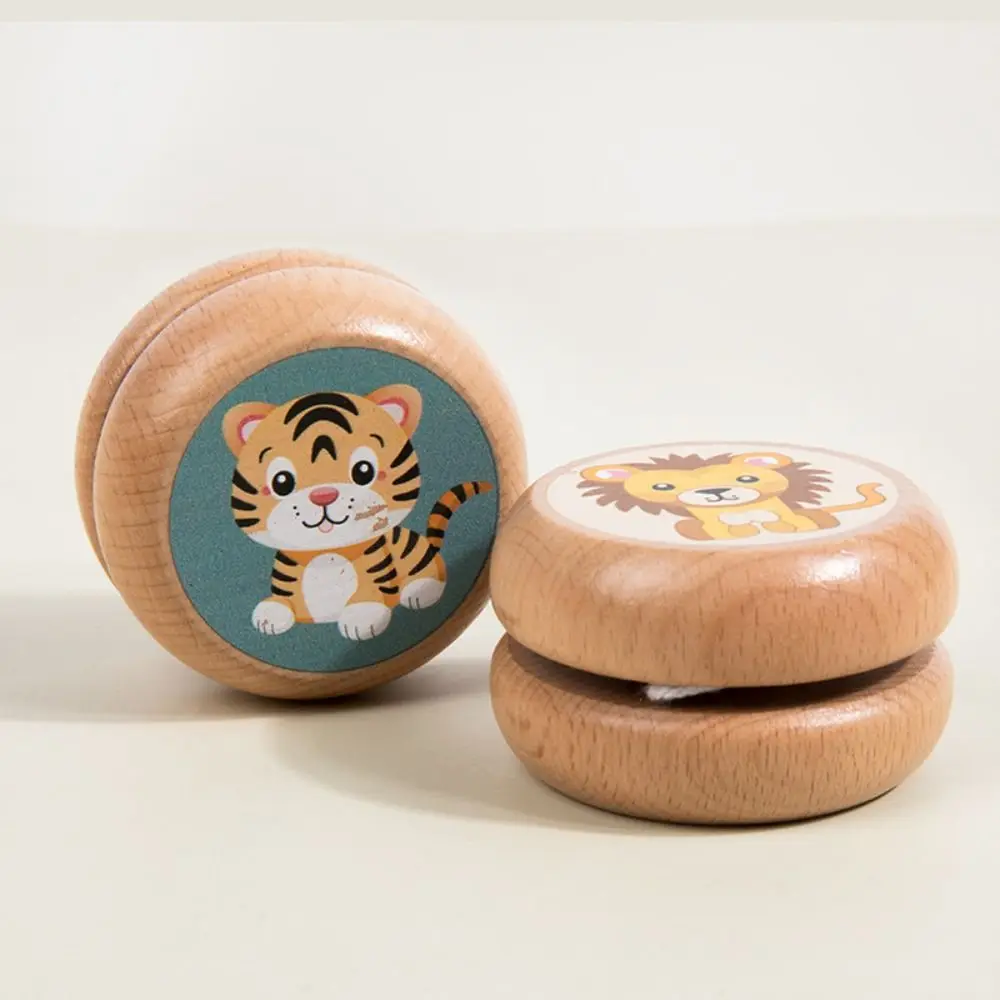 Brainstorming 1A Yoyo Toy Beginner Concentration Yoyo Ball Cartoon Wooden Developmental Toys Children yoyo ball