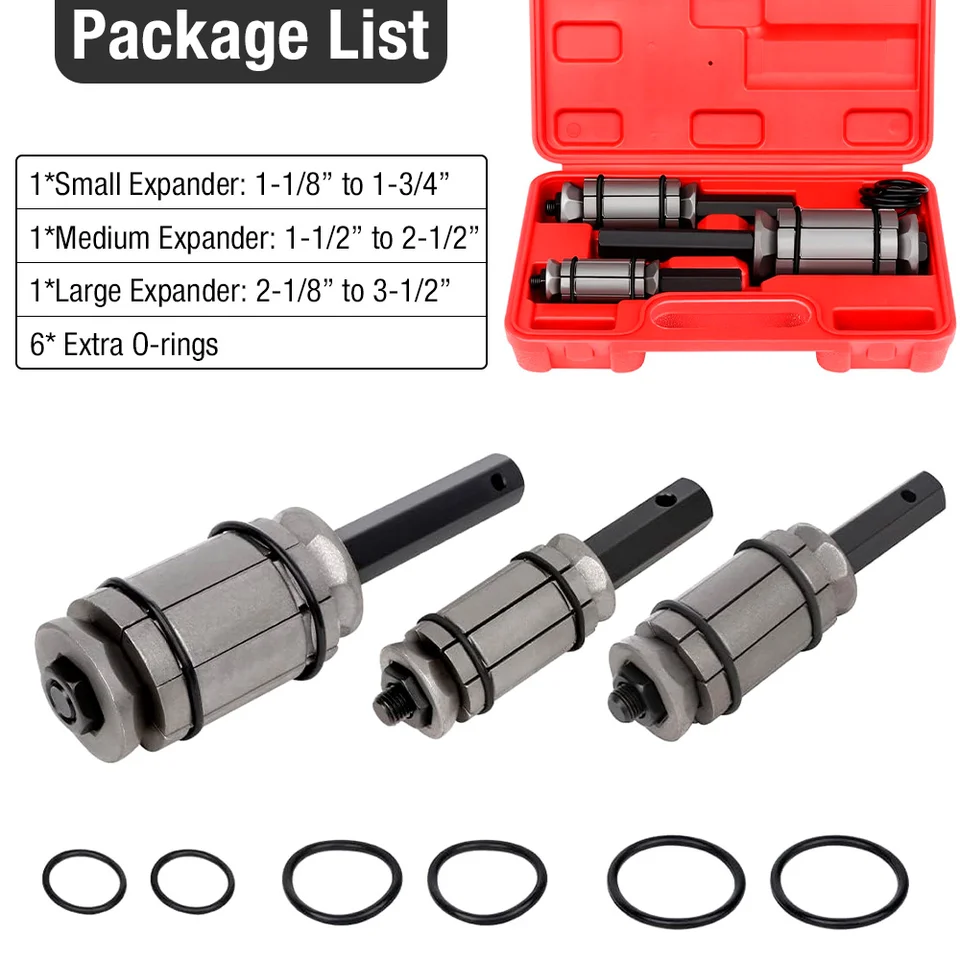 Exhaust Expander 3Pcs Tail Pipe Expander Set Exhaust Muffler Spreader Tool 1 1/18"-3 1/2... Exhaust Pipe Expander - Foto 4