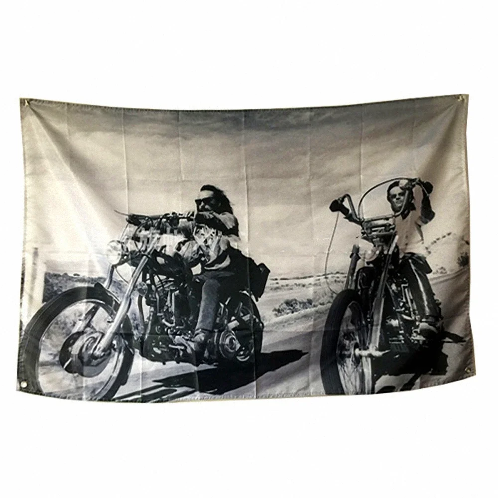 Vintage Movie Poster Wall Hanging Flags Easy Rider Wall Art Arazzo Canvas Painting Motorcycle Banner Home Decor Murale
