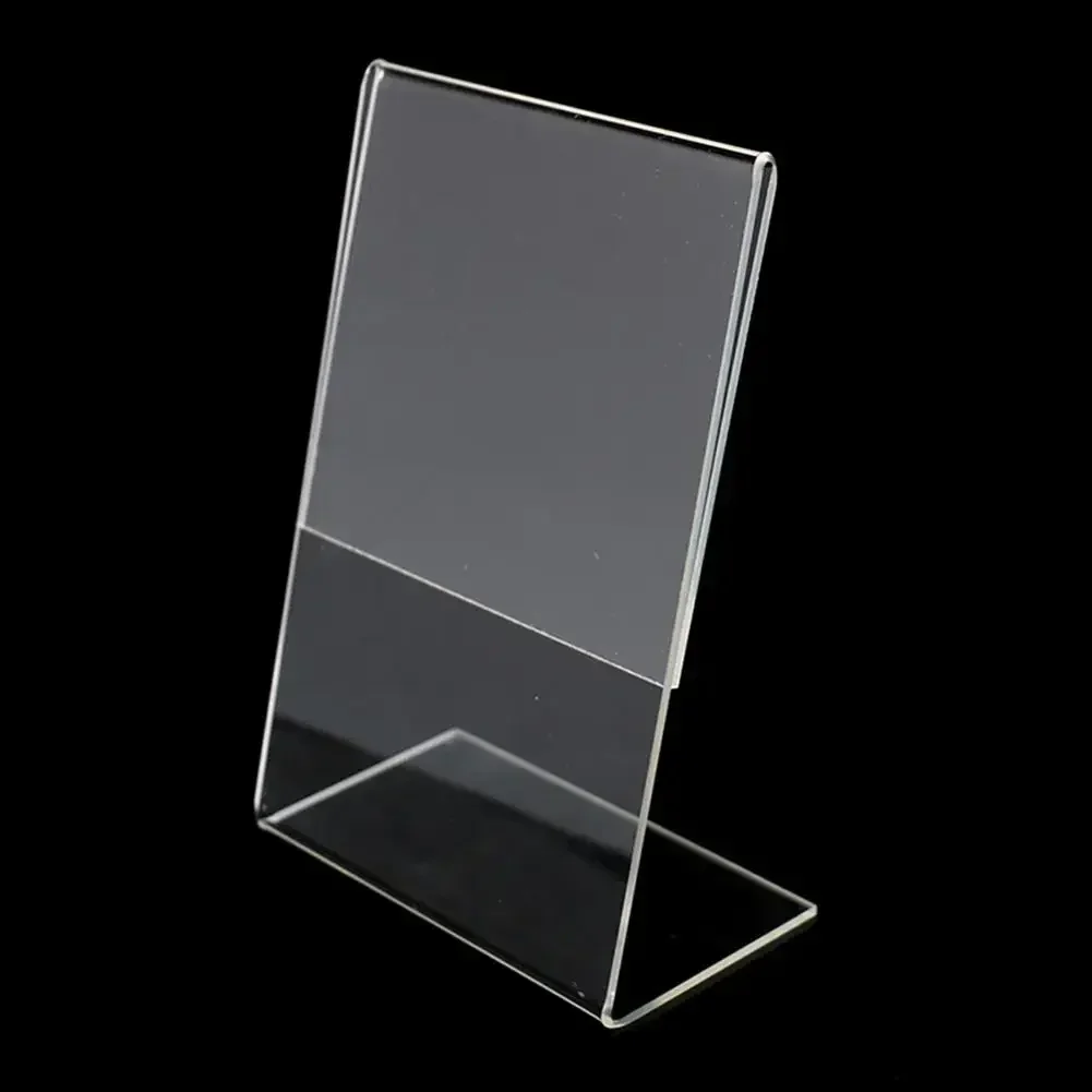 Transparent Acrylic photo frame acrylic display holder price tag display stand Display Stand Photo Frames Desk Display Card Stand Price Tag Clip Sign Card Holder Stands Poster Racks A6