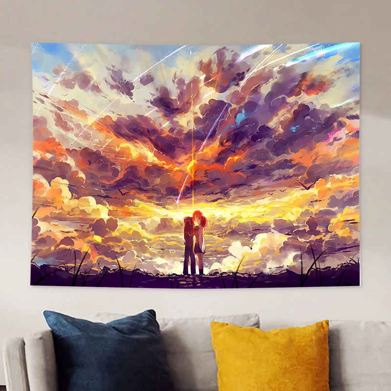 Japanese Ins Kawaii Room Decor Anime Print Tapestry Wall Hanging Aesthetic Room Decor Mural Aesthetic Wall Tapestry