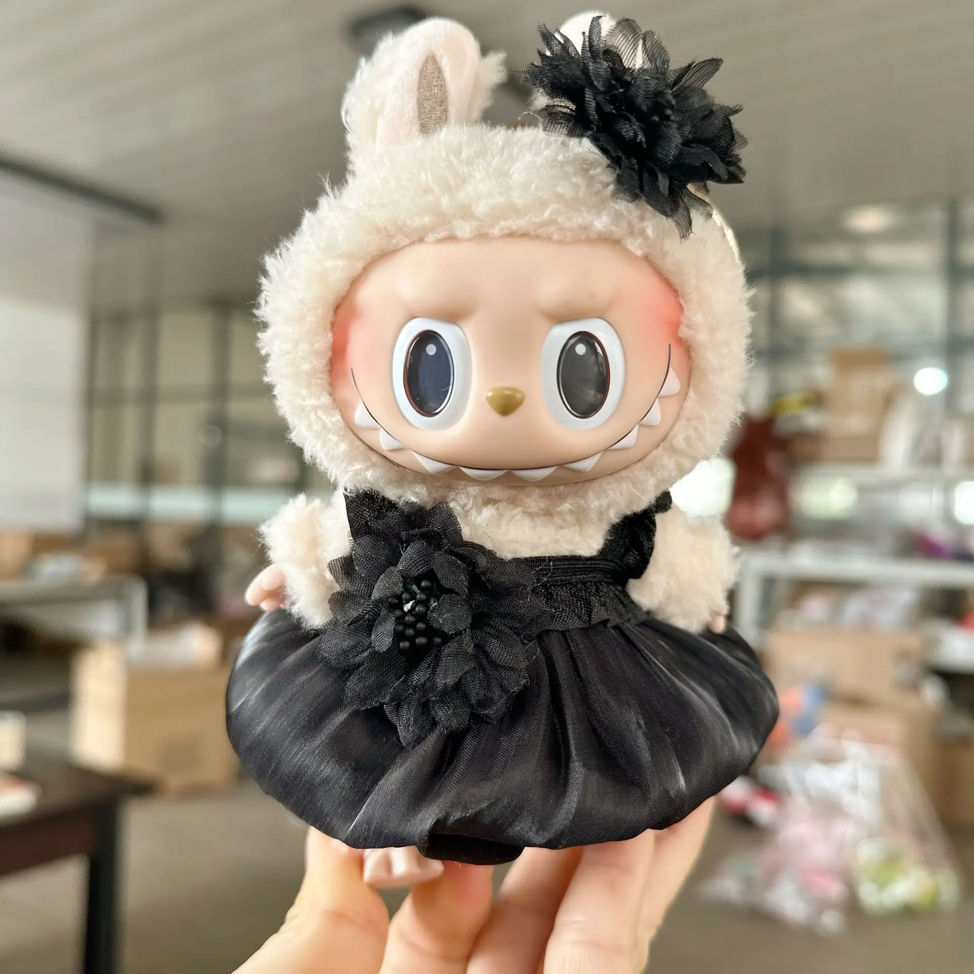 thumbnail image 1 of 17cm Pendant Cute Labubu Doll Clothes Fashion Dress Headgear Stuffed Accessories Cos Anime Plush Cartoon Decor Birthday Toy Gift, 1 of 5