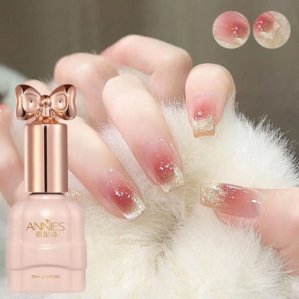 2Pcs Gel Nail Polish Shiny Glitter Quick Drying Soak Off DIY Nail Lacquer Semi permanent Cat Eye