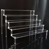 1-5 Tier Acrylic Display Stand Durable Display Rack For Cupcake Perfume Doll Transparent Trapezoidal Blind Box Storage Shelf 1
